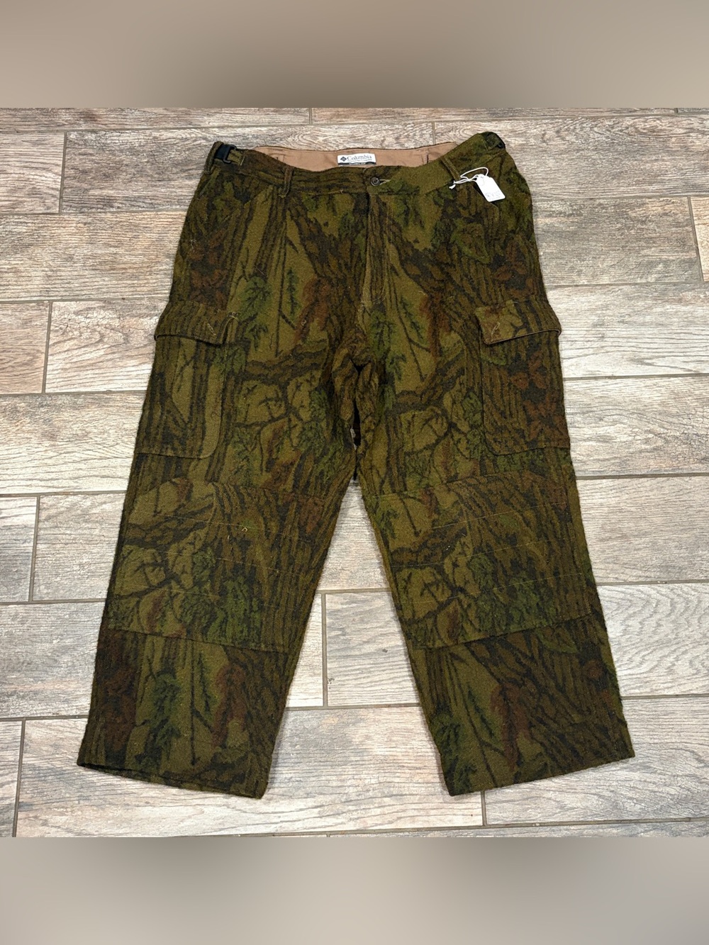 Columbia Sportswear Wool Blend Camo Hunting Cargo Pants Mens 38x25 Short Heavy